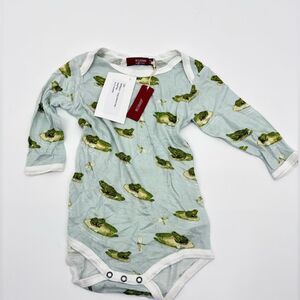 Milkbarn | NWT | Green Frog Print Kids One Piece